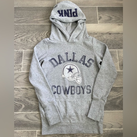 PINK Victoria's Secret Tops - Pink Victoria’s Secret Dallas Cowboys Official Football Team NFL Hoodie Grey